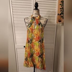 Tropical print summer dress